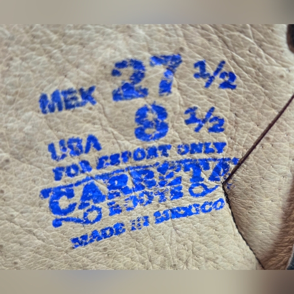 CARRETA HANDCRAFTED LEATHER COWBOY ARTISANAL WINGED FLEUR DE LIS BOOTS. - Picture 11 of 13